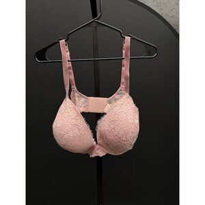 Victoria's Secret Dream Angels Pink Rhinestone Lace Push Up Bra